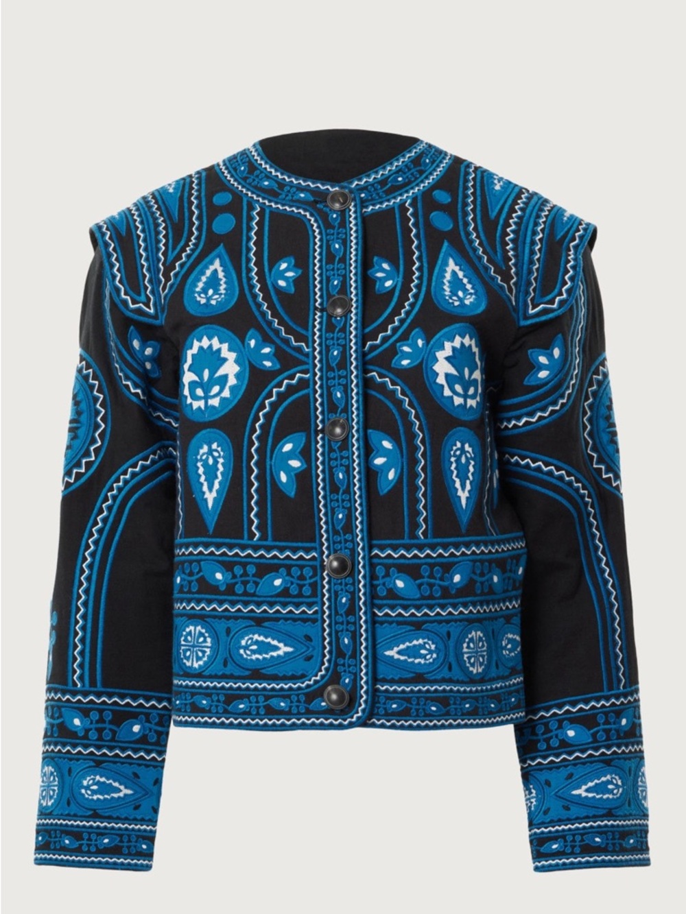 Sea New York Blue Embroidered Cropped Jacket